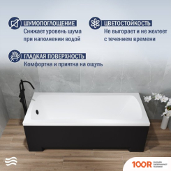 Ванна Lauter BIANCA 150 21207150 (С КАРКАСОМ, ЧЕРНЫМ ПОДГОЛОВНИКОМ) (334939)