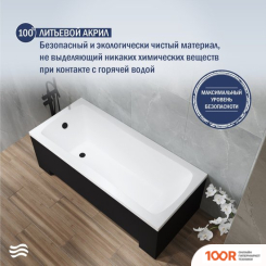 Ванна Lauter BIANCA 150 21207150 (С КАРКАСОМ, ЛИЦЕВЫМ И ТОРЦЕВЫМ ЭКРАНАМИ ЧЕРНОГО ЦВЕТА) (334932)