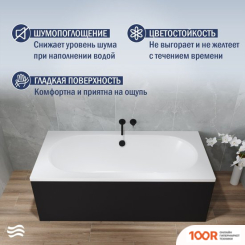 Ванна Lauter AVA 170 21208070 (С НОЖКАМИ, ЧЕРНЫМ ПОДГОЛОВНИКОМ И ЧЕРНЫМ ЛИЦ. ЭКРАНОМ) (334905)