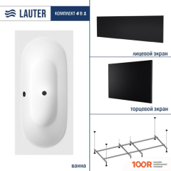 Ванна Lauter AVA 170 21208070 (С КАРКАСОМ, ЧЕРНЫМ ЛИЦЕВЫМ И ТОРЦЕВЫМ ЭКРАНОМ) (334897)