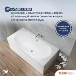 Ванна Lauter AVA 170 21208070 (С КАРКАСОМ, СЕРЫМ ПОДГОЛОВ, БЕЛЫМ ЛИЦ. И ТОРЦ. ЭКРАНОМ) (334895)