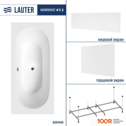 Ванна Lauter AVA 170 21208070 (С КАРКАСОМ, БЕЛЫМ ЛИЦЕВЫМ И ТОРЦЕВЫМ ЭКРАНОМ) (334894)