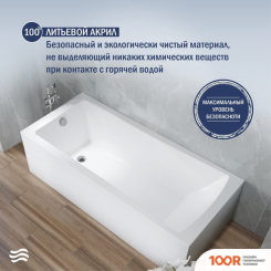 Ванна Lauter AURORA 180X80 21010080 (С НОЖКАМИ И ЛИЦЕВЫМ ЭКРАНОМ) (334884)