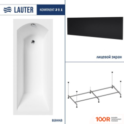Ванна Lauter AMELIA 170 21204070 (С КАРКАСОМ И ЧЕРНЫМ ЛИЦЕВЫМ ЭКРАНОМ) (334821)