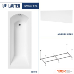 Ванна Lauter AMELIA 170 21204070 (С КАРКАСОМ И БЕЛЫМ ЛИЦЕВЫМ ЭКРАНОМ) (334819)