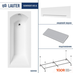 Ванна Lauter AMELIA 160 21204060 (С КАРКАСОМ, СЕРЫМ ПОДГОЛОВНИКОМ И БЕЛЫМ ЛИЦ. ЭКРАНОМ) (334806)