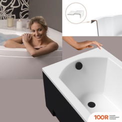 Ванна Lauter AMELIA 150 21204050 (С КАРКАСОМ, ЛИЦЕВЫМ И ТОРЦЕВЫМ ЭКРАНАМИ ЧЕРНОГО ЦВЕТА) (334781)