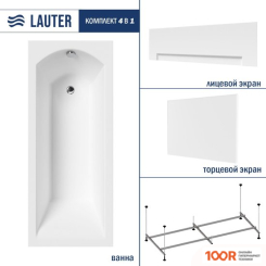 Ванна Lauter AMELIA 150 21204050 (С КАРКАСОМ, ЛИЦЕВЫМ И ТОРЦЕВЫМ ЭКРАНАМИ БЕЛОГО ЦВЕТА) (334780)