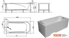 Ванна Kolpa-San STRING 180Х80 (ЭКРАН, КАРКАС И СИФОН) (334776)