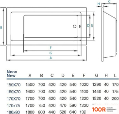 Ванна Koller Pool NEON NEW 180X80 (334757)