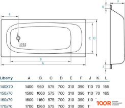 Ванна Koller Pool LIBERTY 150X70 B50C2200E (334754)