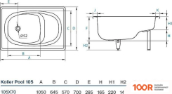 Ванна Koller Pool 105X70 B05E2200E (334736)