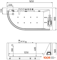 Ванна Gemy G9227 E R 165X80 (334685)