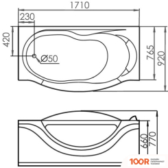 Ванна Gemy G9072 C L 171X92 (334664)
