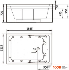 Ванна Gemy G9061 B L 181X121 (334654)