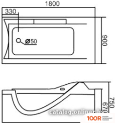 Ванна Gemy G9055 K R 181X92 (334650)
