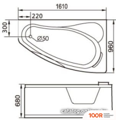 Ванна Gemy G9046 B R 161X96 (334642)