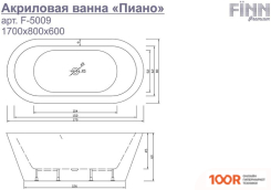 Ванна Fiinn ПИАНО 150Х80 A-5009 (334578)