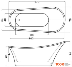 Ванна Esbano PRAGUE 170X78 (334556)