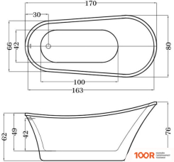 Ванна Esbano DUBLIN 170X80 (334547)