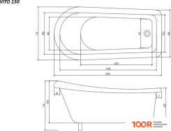 Ванна Cerutti SPA VITO 150G CT9669 1500X740X750 (334517)