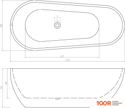 Ванна Cerutti SPA MIMI170MW СТ10504 1700X800X600 (334498)