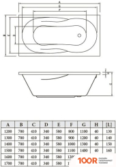Ванна Centrum BALI 150X70 (С НОЖКАМИ) (334426)