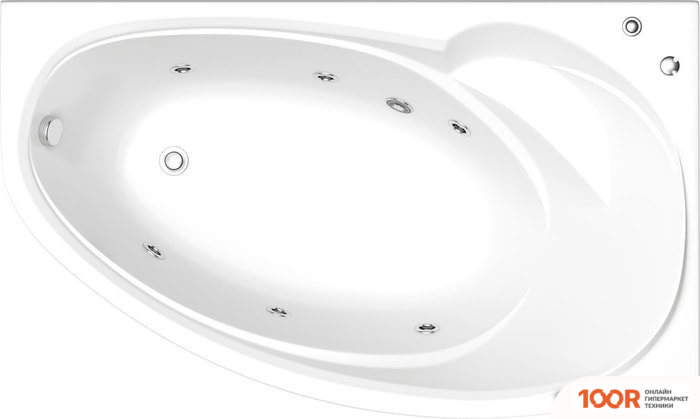 Ванна BAS ФЛОРИДА 160X88 (ПРАВАЯ, С ГИДРОМАССАЖЕМ FLAT) (334398)