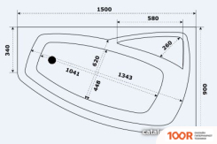 Ванна BAS КАМЕЯ 150X90 R (334373)