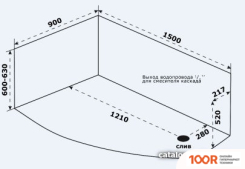 Ванна BAS КАМЕЯ 150X90 R (334373)