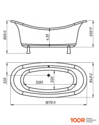 Ванна AquaStone ЛИОНА 190X86 (334013)