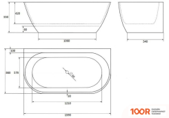 Ванна AquaStone БАЛИ 159X80 (333999)