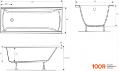 Ванна AlfaSun НИМФЕЙ 170X70 N17070K (С КАРКАСОМ) (333949)