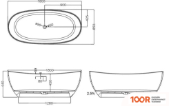 Ванна Abber STEIN 180X85 AS9615-1.8 (333919)