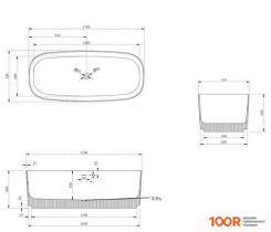 Ванна Abber STEIN 170X75 AS9601MCG (333900)
