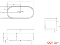 Ванна Abber KRISTALL 170X75 AT9708 AQUAMARIN (333874)