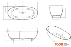 Ванна Abber KRISTALL 170X75 AT9703 OPAL (333867)