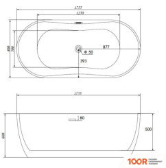 Ванна Abber 175.5X80 AB9219 (333805)