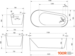 Ванна Abber 170X78 AB9496-1.7 R (333767)