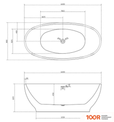 Ванна Abber 165X80 AB9207 (333742)