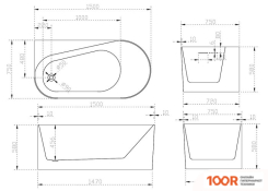 Ванна Abber 150X75 AB9496-1.5 L (333726)