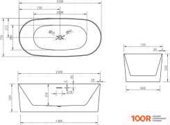 Ванна Abber 150X75 AB9368-1.5 (333721)