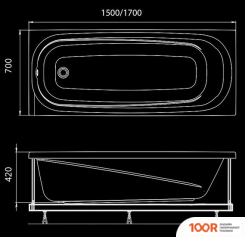 Ванна 1AcReal RIGA 150X70 (333648)
