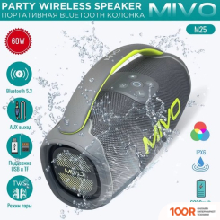 Беспроводная колонка Mivo M25 (СЕРЫЙ) (332409)