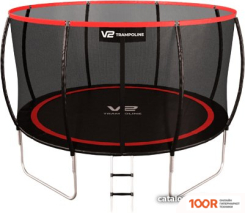 Батут V2 Trampoline REDLINE 12FT 374 СМ (С ВНЕШНЕЙ СЕТКОЙ И ЛЕСТНИЦЕЙ) (331888)