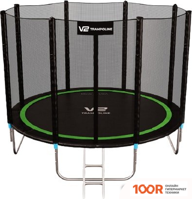 Батут V2 Trampoline GREENLINE 10FT 312 СМ (С ВНЕШНЕЙ СЕТКОЙ И ЛЕСТНИЦЕЙ) (331883)