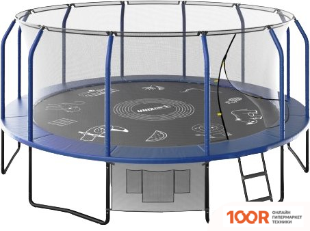 Батут Unix Line SUPREME GAME 16FT (СИНИЙ, БАСКЕТБОЛЬНЫЙ ЩИТ) (331880)