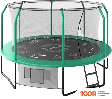 Батут Unix Line SUPREME GAME 12FT (ЗЕЛЕНЫЙ, БАСКЕТБОЛЬНЫЙ ЩИТ) (331874)