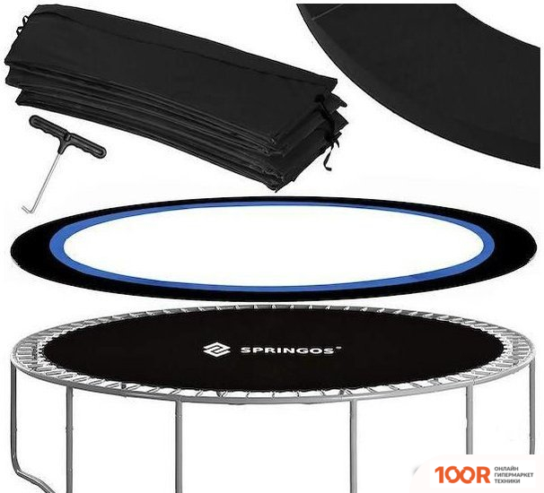 Батут Springos 8FT 252 СМ (С ВНЕШНЕЙ СЕТКОЙ И ЛЕСТНИЦЕЙ) (331784)