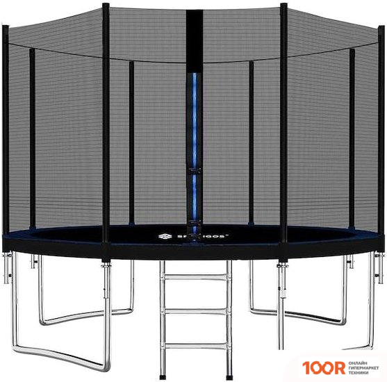 Батут Springos 12FT 374 СМ (С ВНЕШНЕЙ СЕТКОЙ И ЛЕСТНИЦЕЙ) (331782)